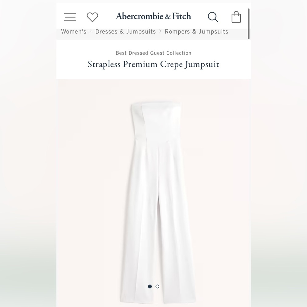 Abercrombie Best Dressed Guest Collection | Strapless Premium Crepe Jumpsuit